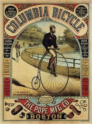 Vintage American bicycle advertisment poster