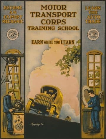 Vintage American Poster for the Motor Transport Corps Training School