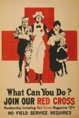 Vintage American Red Cross Poster Appealing for Membership