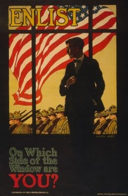Vintage American WW1 enlist Poster 
