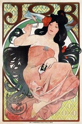 Vintage Art Deco Poster Art nouveau Job Cigarettes
