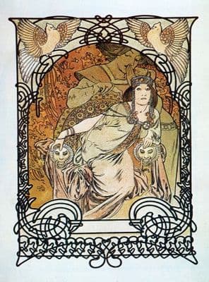 Vintage Art Deco Poster by Mucha