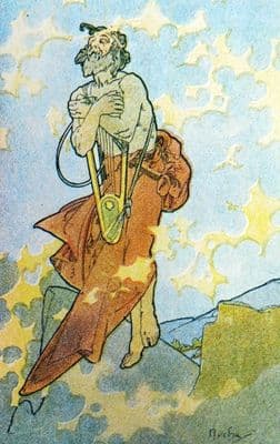 Vintage art deco poster - flying man