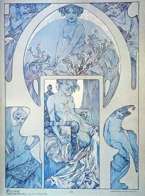 Vintage art deco poster - Ladies posing