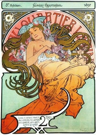 Vintage art deco poster - lady posing