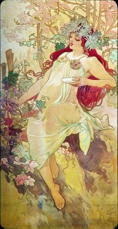 Vintage Art Deco Poster of a Woman with long red hair