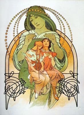Vintage Art Deco Poster of Three Ladies