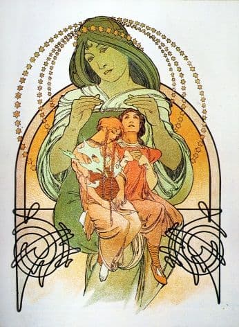 Vintage Art Deco Poster of Three Ladies