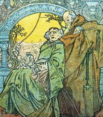 Vintage art deco poster - Religious men