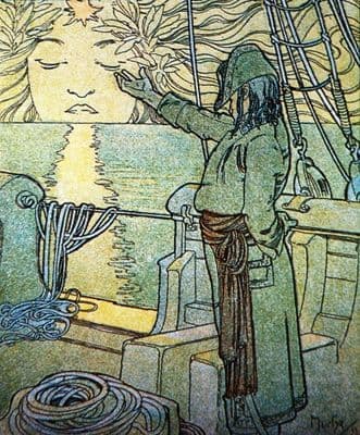 Vintage art deco poster - Sunset