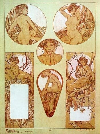 Vintage art deco poster - Women posing