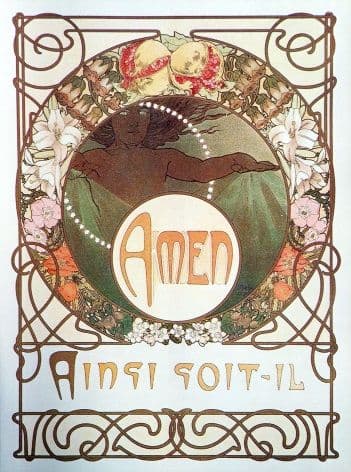 Vintage art decor poster - Amen