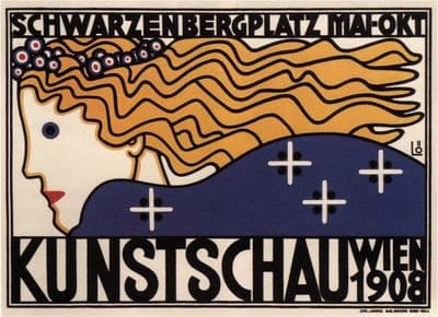 Vintage Austrian art poster - Kunstschau Wien 1908