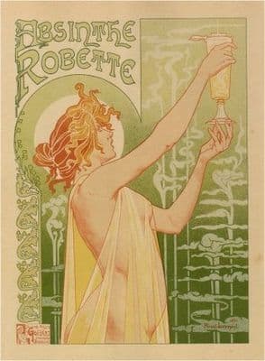 Vintage Belgian advertisment poster - Robette absinthe