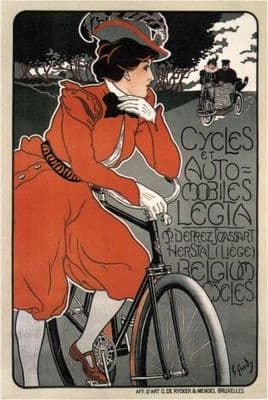 Vintage Belgian bicycle advertisment poster - Liege