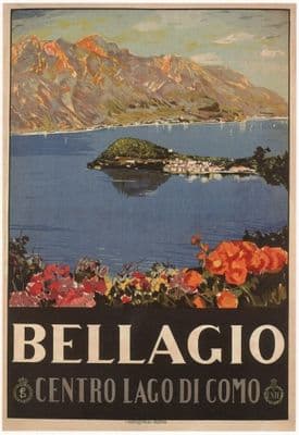 Vintage Bellagio - Centro Lago Di Como- Travel Poster.