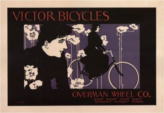 Vintage Bicycles advertisment poster - Victor bicycles