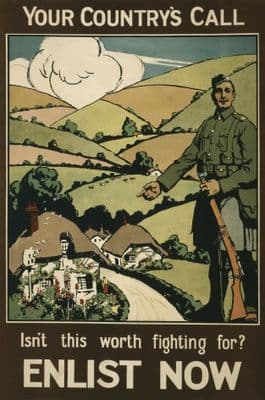 Vintage British army poster, your country's call