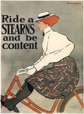 Vintage British bicycle advertisment poster - Stearns