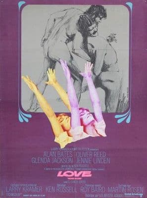 Vintage British movie poster - Women in Love 1969