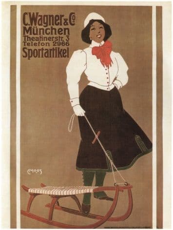 Vintage C.Wagner & Co. Munchen Sportartikel Advertising Poster.