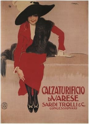 Vintage Calzaturifico Divarese Shoe Advertising Poster.