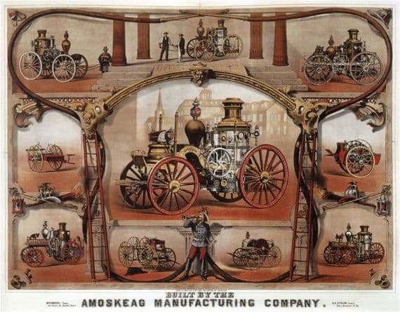 Vintage car advertisment poster - Amoskeag manufacturing