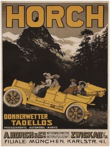 Vintage car advertisment poster - Horch
