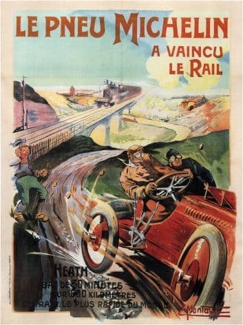 Vintage car advertisment poster - Michelin tyres