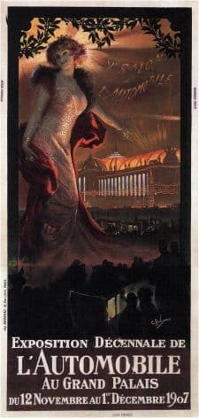 Vintage car poster - Automobile exhibition 1907