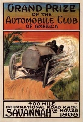 Vintage car race advertisment - Automobile club of America