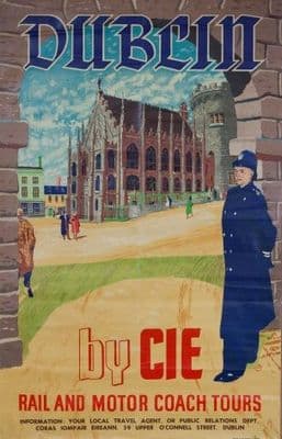 Vintage CIE Dublin Travel Poster