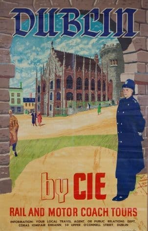 Vintage CIE Dublin Travel Poster