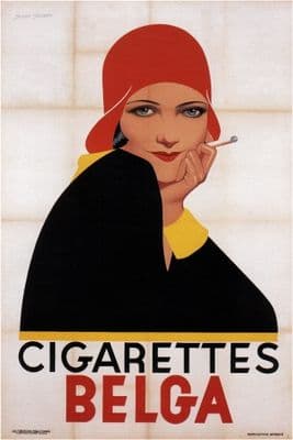 Vintage cigarette advertisement - BELGA CIGARETTES POSTER
