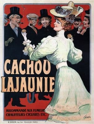 Vintage cigarette poster - cachou lajaunie