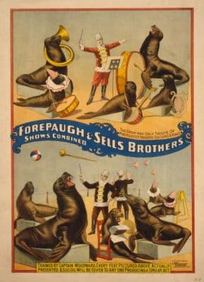 Vintage Circus Poster Forepaugh and Sells Brothers 1899