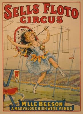 Vintage Circus Poster Sells Floto Circus Presents Mlle Beeson