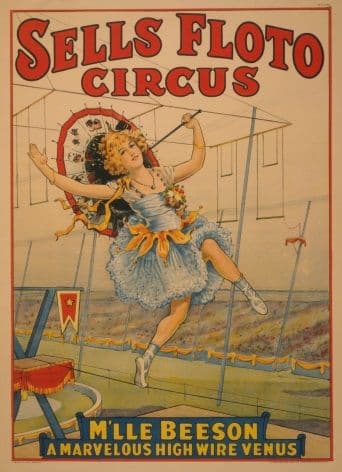 Vintage Circus Poster Sells Floto Circus Presents Mlle Beeson