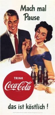 Vintage Coca Cola Advertising Poster c.1956
