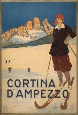 Vintage Cortina D'ampezzo Travel Poster