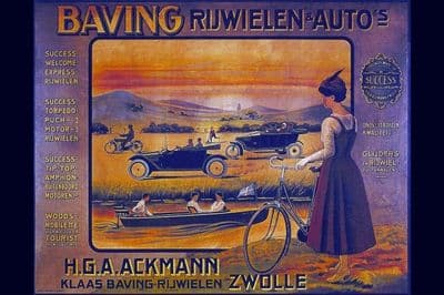 Vintage Cycle Poster -  Baving Rijwielen & Autos