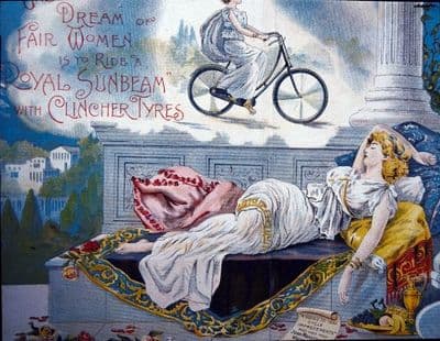 Vintage cycling advertisement poster - Royal sunbeam, clincher tyres