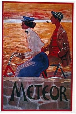 Vintage cycling advertisment poster - Meteor