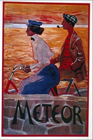 Vintage cycling advertisment poster - Meteor