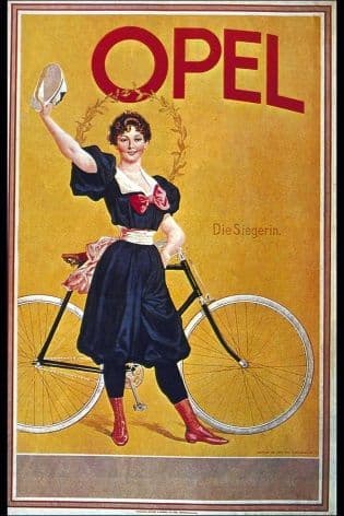 Vintage cycling advertisment poster - Opel