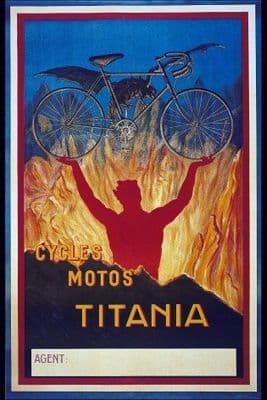 Vintage cycling poster - Cycles Motos Titania