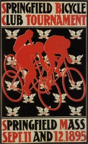 Vintage cycling poster - Springfield club tournament 1895