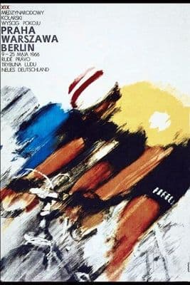 Vintage cycling poster - Tour of New Germany in 1966