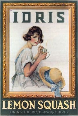 Vintage decor art Advertising Poster Canvas UK Idris Lemon Squash 1920