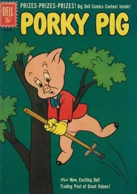 Vintage Dell comic book poster - Porky Pig